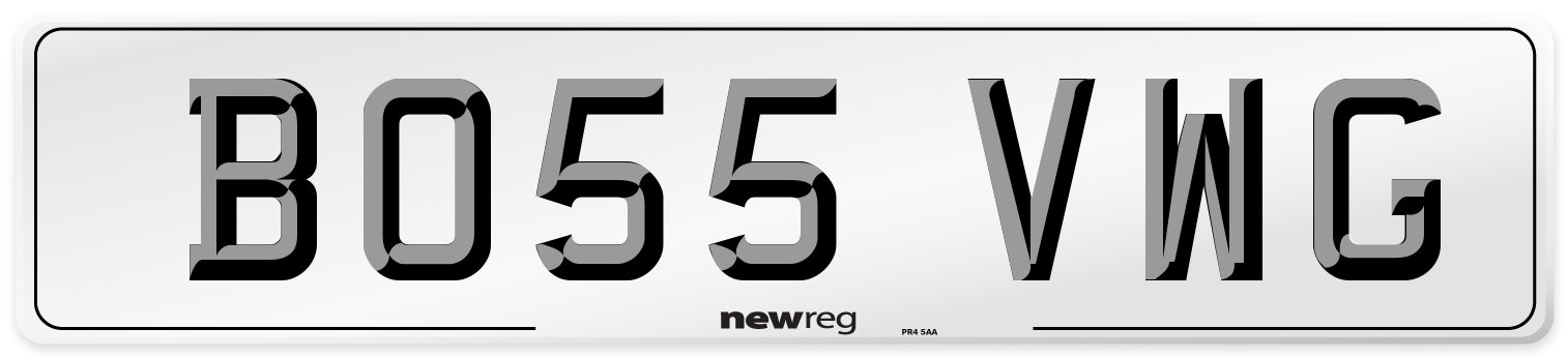 BO55 VWG Number Plate from New Reg